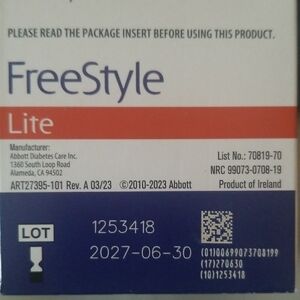 Freestyle Lite Blood Glucose Test Strips - Blue and Red